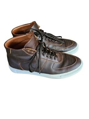 Beckett Simonon Men's Brown Leather Garcia High-Top Sneakers